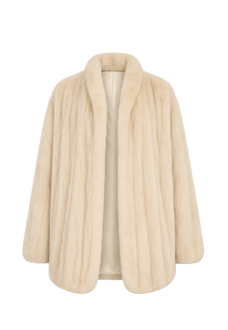 Warm Coffee Palomino long mink jacket, transparent product view