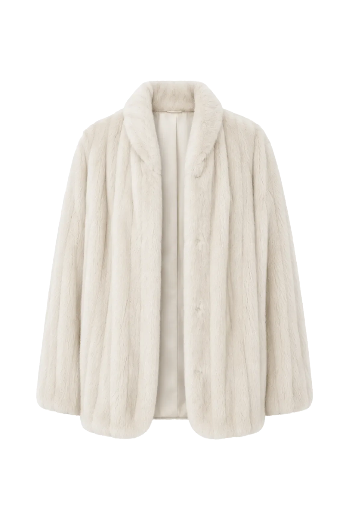 Warm Coffee Pearl Beige mink jacket, transparent product view