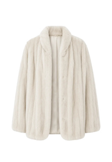 Warm Coffee Pearl Beige mink jacket, transparent product view