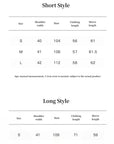 Warm Coffee mink jacket short and long style size guide in centimeters
