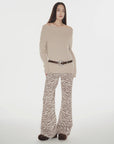 "Warm Women's Formula" French simple and versatile merino wool blended one - neck off - the - shoulder sweater - variant_title