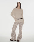 "Warm Women's Formula" French simple and versatile merino wool blended one - neck off - the - shoulder sweater - variant_title