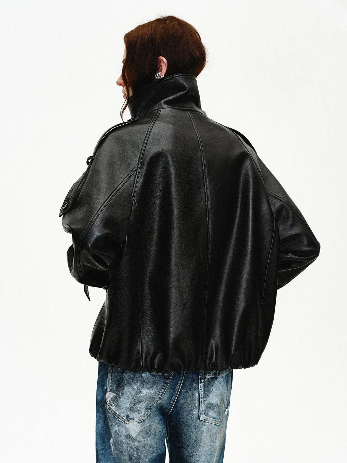 Firelady Fur Women's Turkish Lambskin Funnel Neck Leather Jacket - Weekend Street Style Short Trench Coat