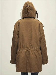 Fireladyfur Wild Heartbeat autumn birch coffee merino sheepskin parka back view