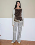 "Wilful Zebra" custom zebra print yeast stone washed low waist flared jeans for women - variant_title