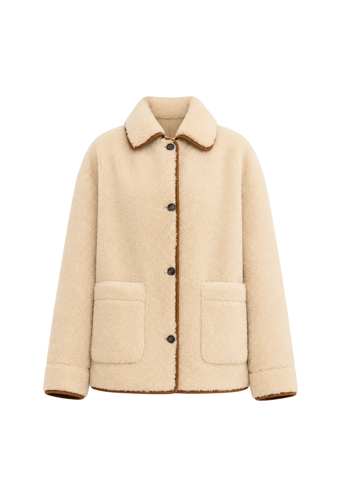 Winter Concerto faux leather shearling jacket with furry lapel product image 01
