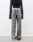 "Winter Date" fashionable slim silhouette permeation printing and dyeing process loose knitted straight pants - variant_title