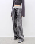 "Winter Date" fashionable slim silhouette permeation printing and dyeing process loose knitted straight pants - variant_title