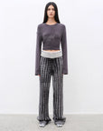 "Winter Date" fashionable slim silhouette permeation printing and dyeing process loose knitted straight pants - variant_title