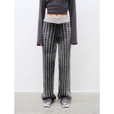 "Winter Date" fashionable slim silhouette permeation printing and dyeing process loose knitted straight pants - variant_title