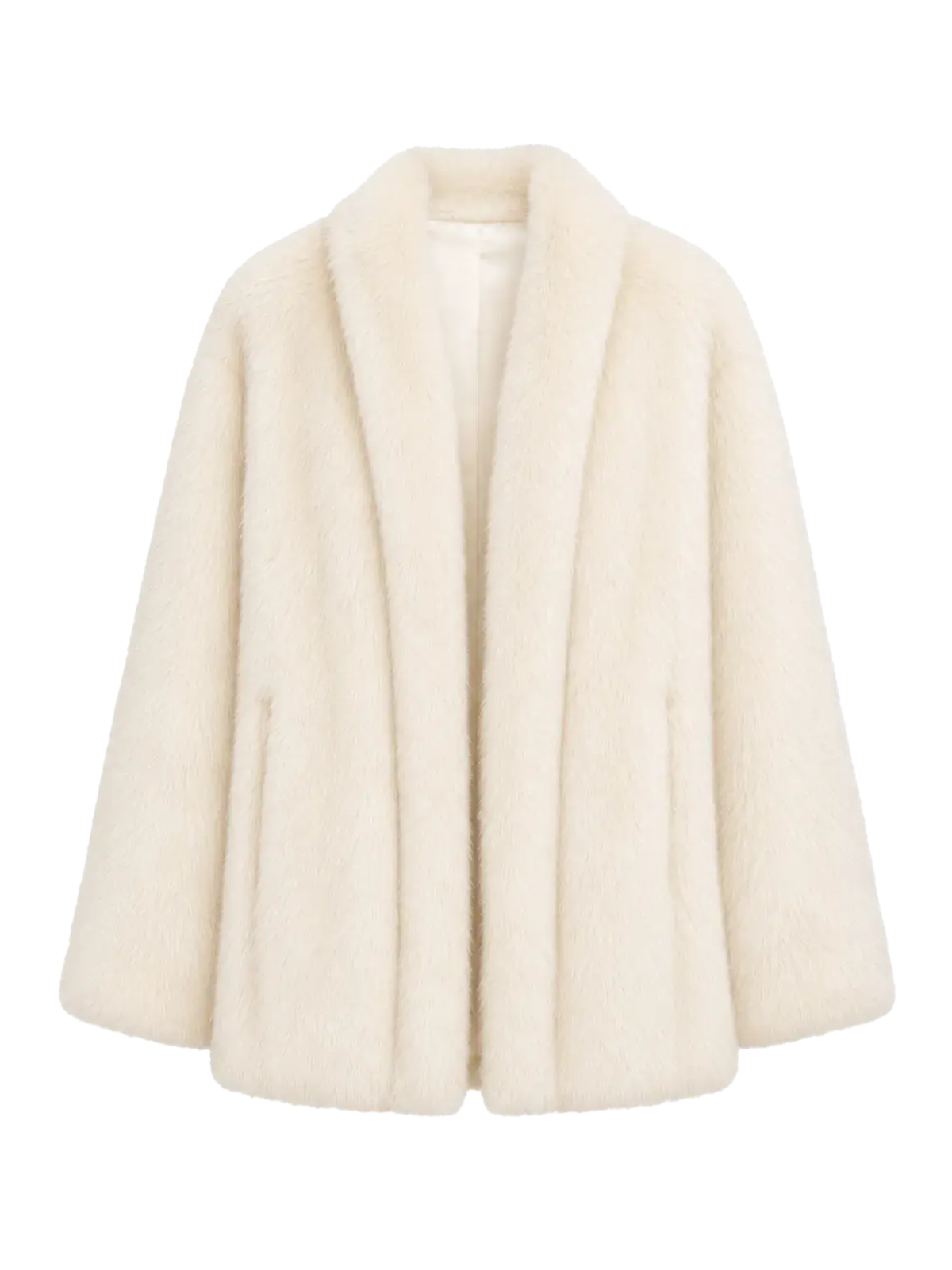 Winter Love Island off-white Italian Toscana shearling coat front product view