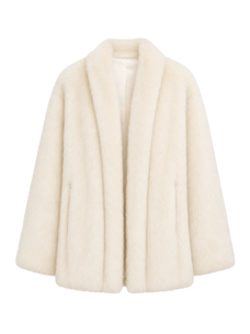 Winter Love Island off-white Italian Toscana shearling coat front product view