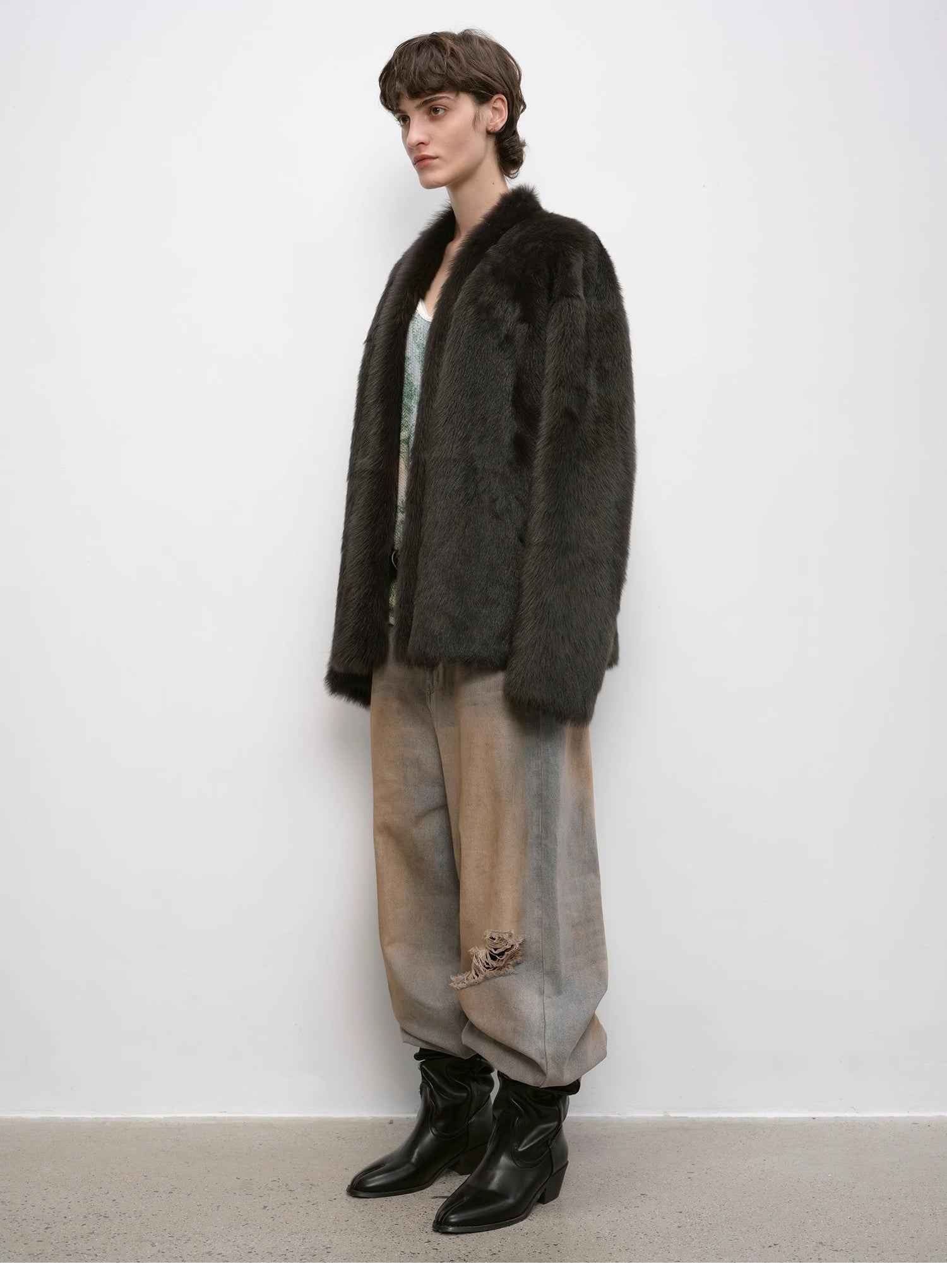 "Winter Love Island"Tuscan fur one - piece coat women's long hanging collar straight fur coat - variant_title