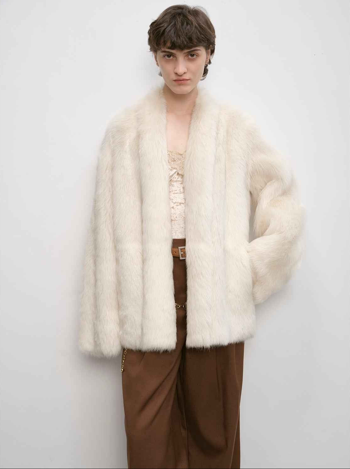 "Winter Love Island"Tuscan fur one - piece coat women's long hanging collar straight fur coat - variant_title