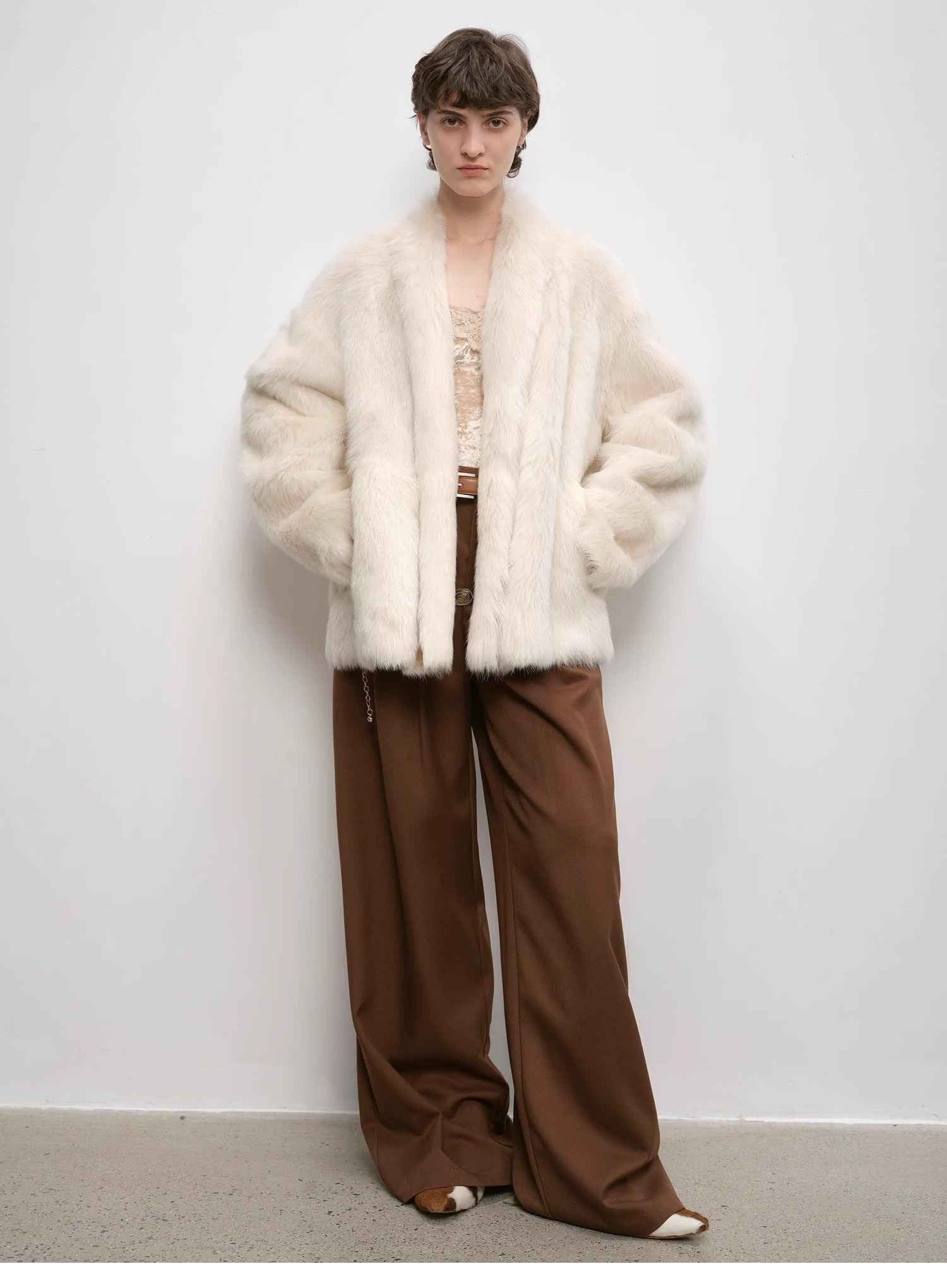 "Winter Love Island"Tuscan fur one - piece coat women's long hanging collar straight fur coat - variant_title