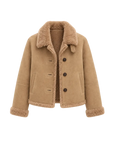 Winter Mochi chestnut milk coffee Toscana shearling coat product cutout