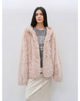 "Winter Snow" lazy silhouette hooded Tuscan curly sheepskin fur coat winter - variant_title