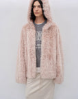 "Winter Snow" lazy silhouette hooded Tuscan curly sheepskin fur coat winter - variant_title