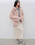 "Winter Snow" lazy silhouette hooded Tuscan curly sheepskin fur coat winter - variant_title