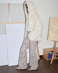 "Winter Snow" lazy silhouette hooded Tuscan curly sheepskin fur coat winter - variant_title