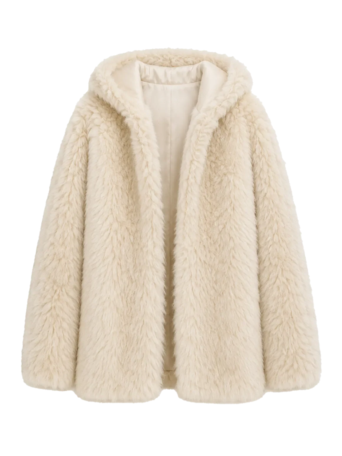 Winter Snow off-white hooded Toscana curly shearling coat product cutout