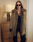 Firelady Winter Street Lights khaki parka indoor styling with detachable fur trim