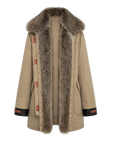 Firelady Winter Street Lights khaki down parka with detachable fur trim product cutout