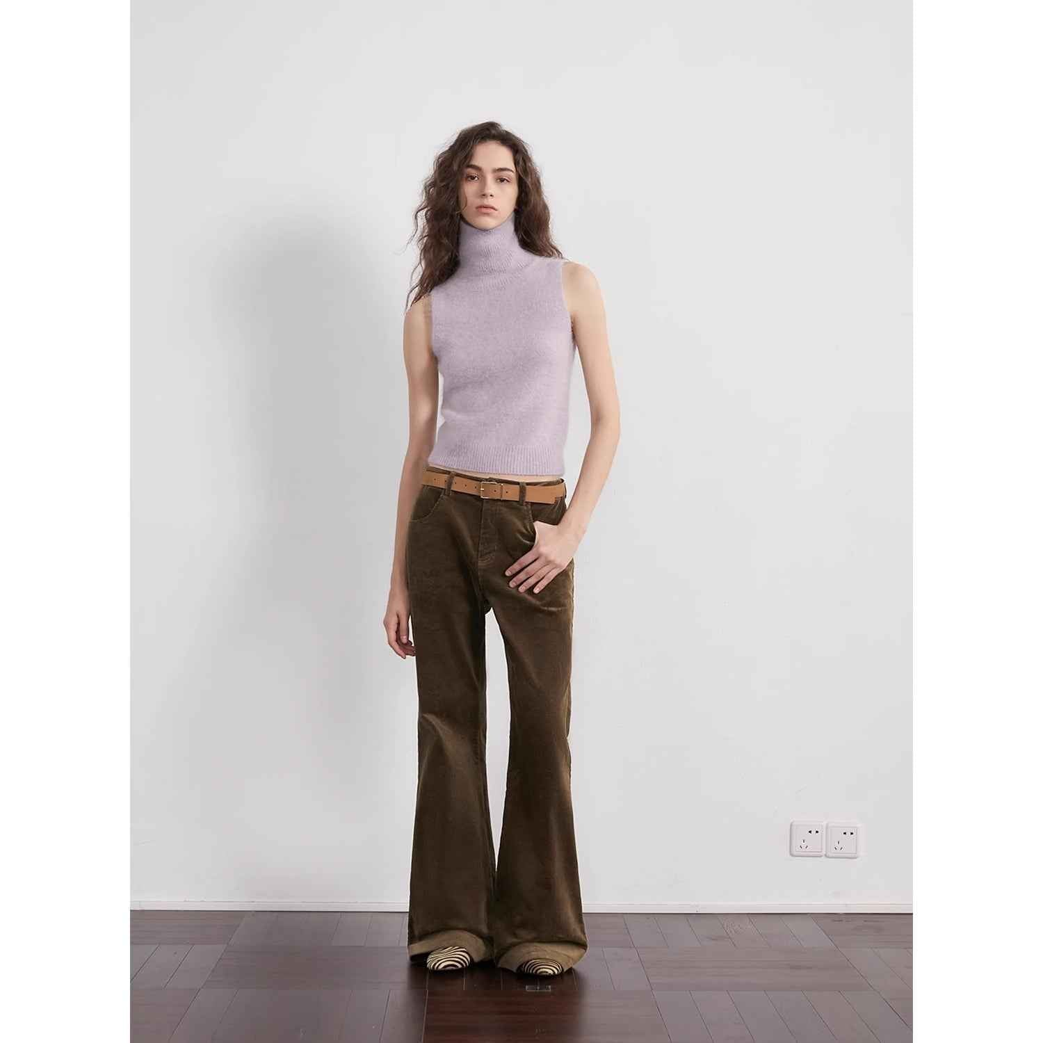 Corduroy Pants Low Waist Slim Fit Flared Leg Fall Winter “Seaside Café”