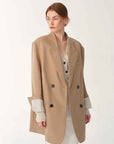 Women's high - density fine silk wool peaked lapel suit jacket - variant_title