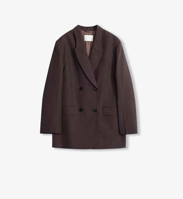 Women's high - density fine silk wool peaked lapel suit jacket - variant_title