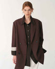 Women's high - density fine silk wool peaked lapel suit jacket - variant_title