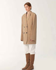 Women's high - density fine silk wool peaked lapel suit jacket - variant_title