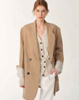 Women's high - density fine silk wool peaked lapel suit jacket - variant_title