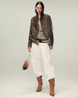 Women's imported first - layer suede sheepskin short autumn leather jacket - variant_title