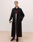 Women's Trench Coat Mid - Length British Wool Blend Petite - Friendly Overcoat "Fragrant Moment" - variant_title
