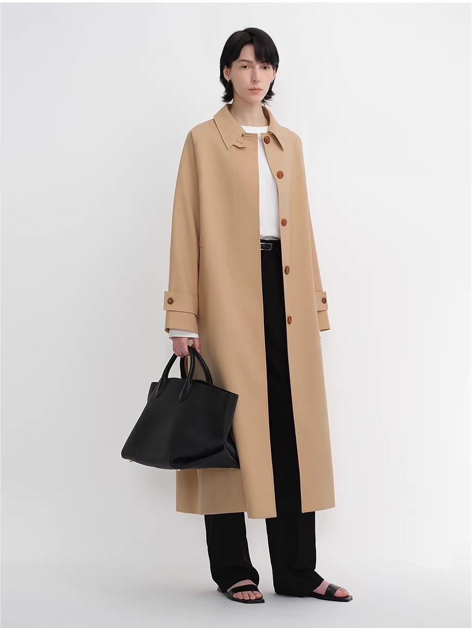 Women's Trench Coat Mid - Length British Wool Blend Petite - Friendly Overcoat "Fragrant Moment" - variant_title