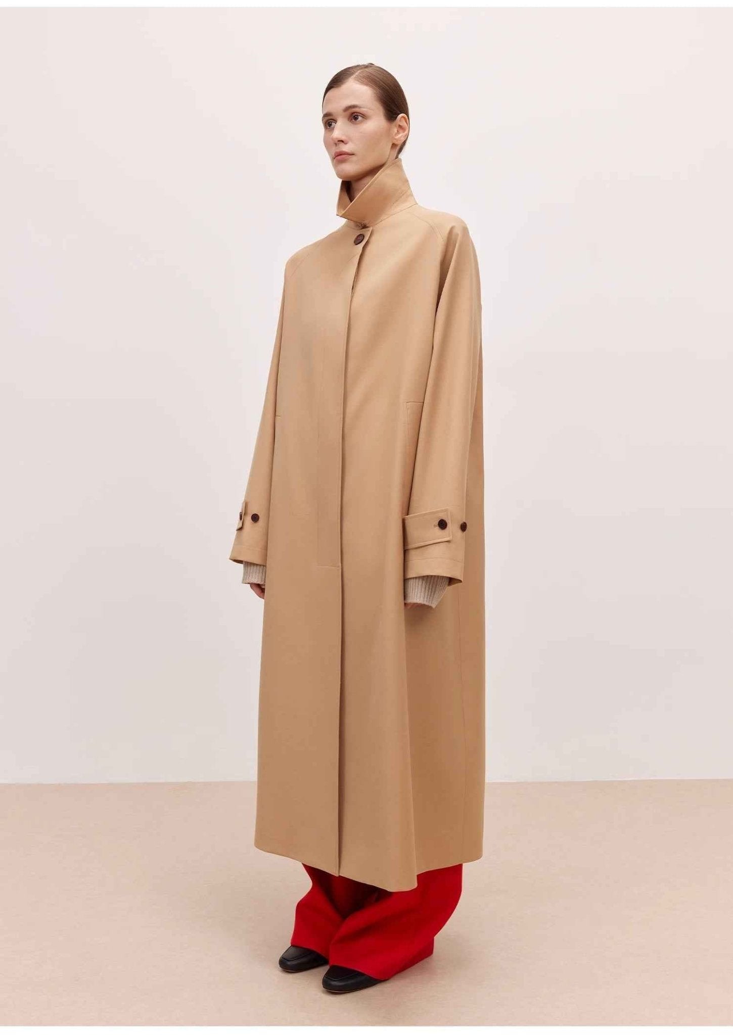 Women's Trench Coat Mid - Length British Wool Blend Petite - Friendly Overcoat "Fragrant Moment" - variant_title