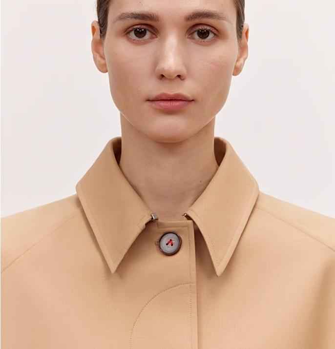 Women's Trench Coat Mid - Length British Wool Blend Petite - Friendly Overcoat "Fragrant Moment" - variant_title