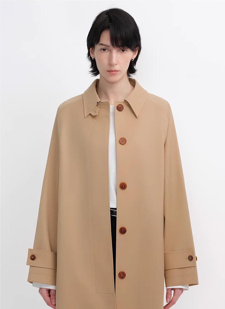 Women's Trench Coat Mid - Length British Wool Blend Petite - Friendly Overcoat "Fragrant Moment" - variant_title