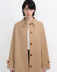 Women's Trench Coat Mid - Length British Wool Blend Petite - Friendly Overcoat "Fragrant Moment" - variant_title