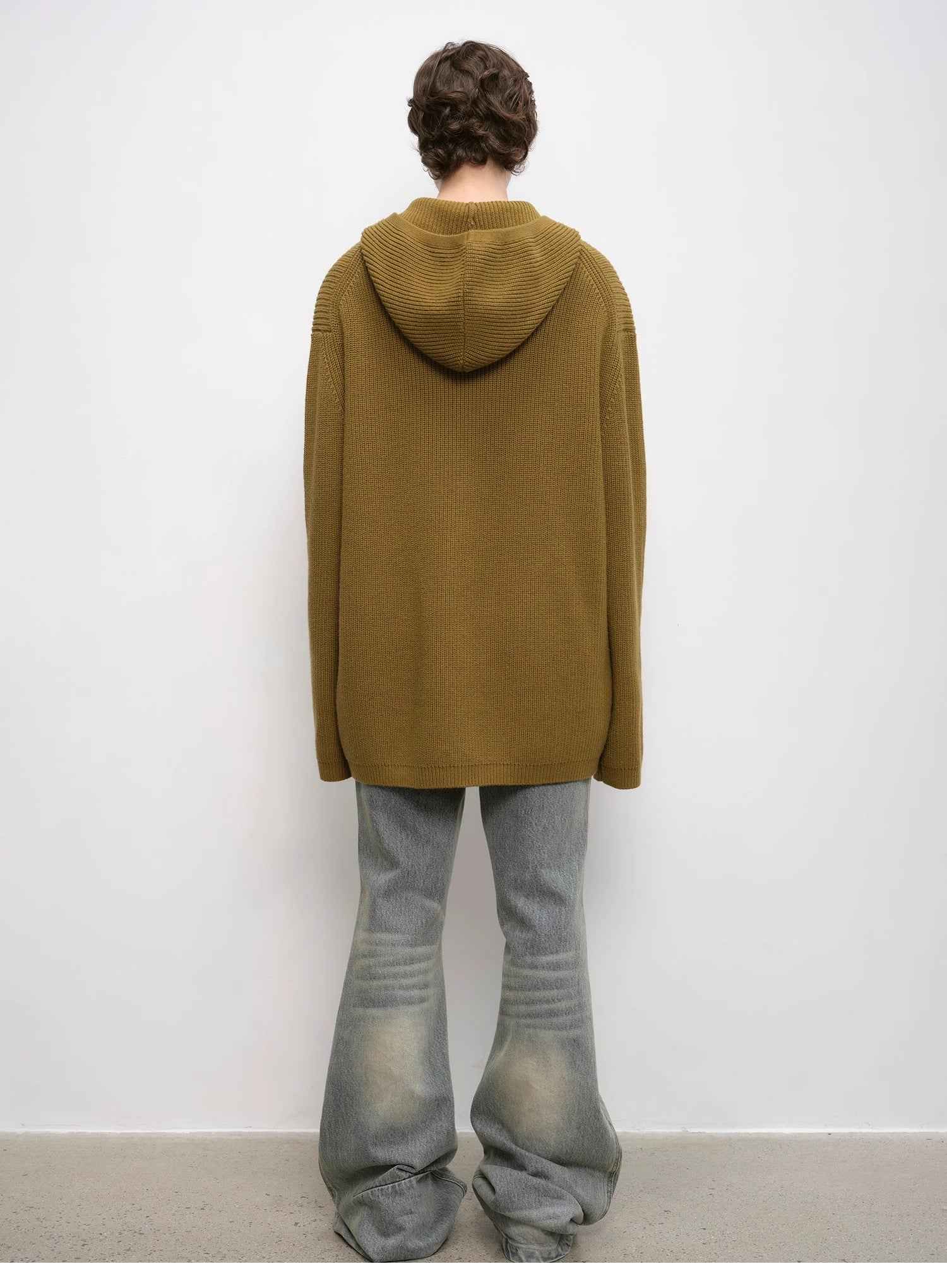 Women's zipper round neck wool hoodie oversized sweater Boyfriend Fit cozy long sleeve,"Autumn Ticket" - variant_title