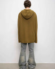 Women's zipper round neck wool hoodie oversized sweater Boyfriend Fit cozy long sleeve,"Autumn Ticket" - variant_title