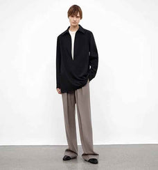 Wool Blend High - Waisted Slimming Suit Pants for Women - variant_title