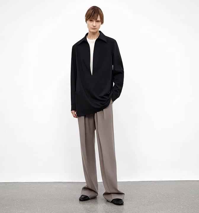 Wool Blend High - Waisted Slimming Suit Pants for Women - variant_title