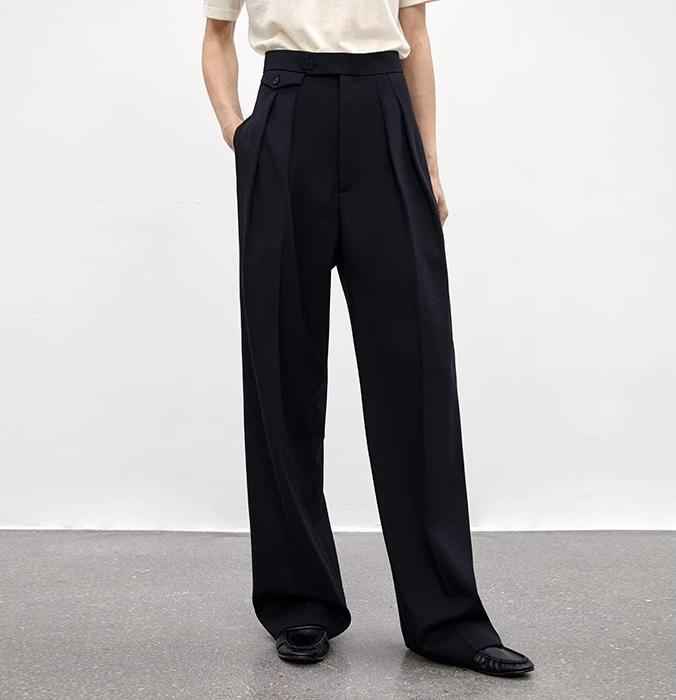 Wool Blend High - Waisted Slimming Suit Pants for Women - variant_title