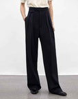Wool Blend High - Waisted Slimming Suit Pants for Women - variant_title