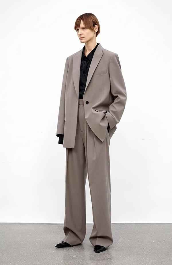 Wool Blend High - Waisted Slimming Suit Pants for Women - variant_title