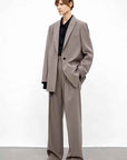 Wool Blend High - Waisted Slimming Suit Pants for Women - variant_title