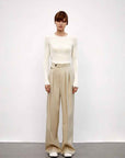 Wool Blend High - Waisted Slimming Suit Pants for Women - variant_title