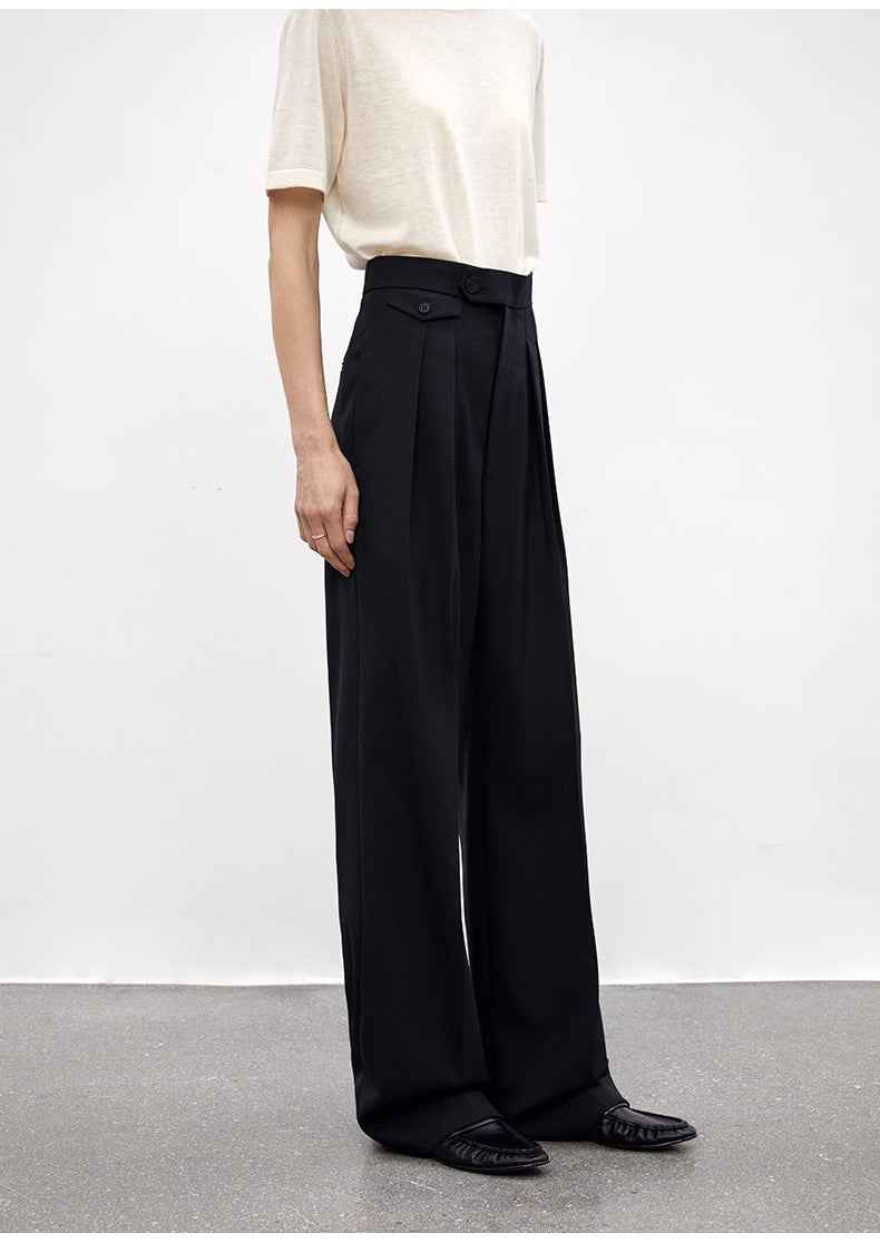 Wool Blend High - Waisted Slimming Suit Pants for Women - variant_title